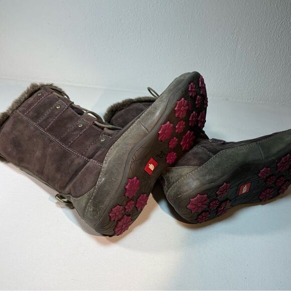 THE NORTH FACE Womens Abby IV Waterproof Suede Leather Boots US 6 Brown/Fuschia - Picture 14 of 16